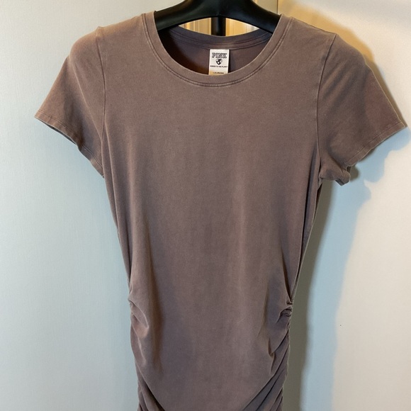 9. Victorias Secret PINK Gray with Side Ruched Shirt Dress Size Large - Picture 3 of 8